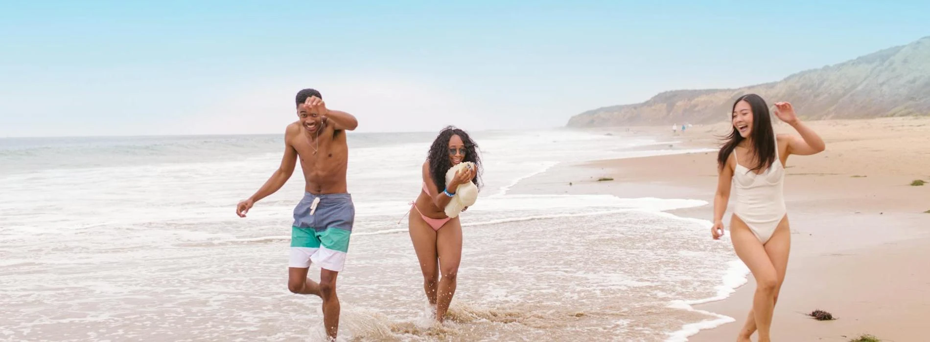 People having fun at the beach